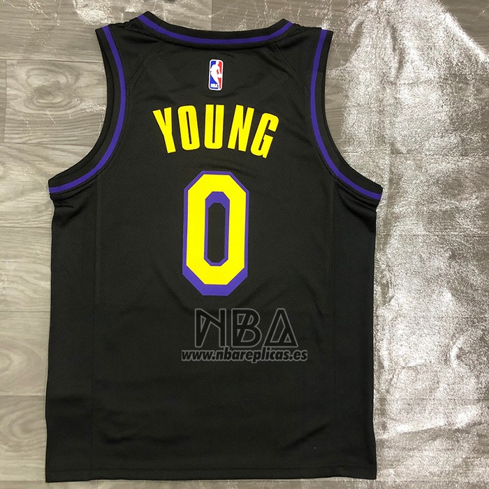 Camiseta Los Angeles Lakers Nick Young NO 0 Ciudad 2019-20 Negro